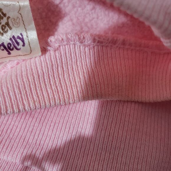 Vintage PBJ Embroidered Sweatshirt Pink Flowers Floral Garden 80s Pastel Small - Picture 9 of 16